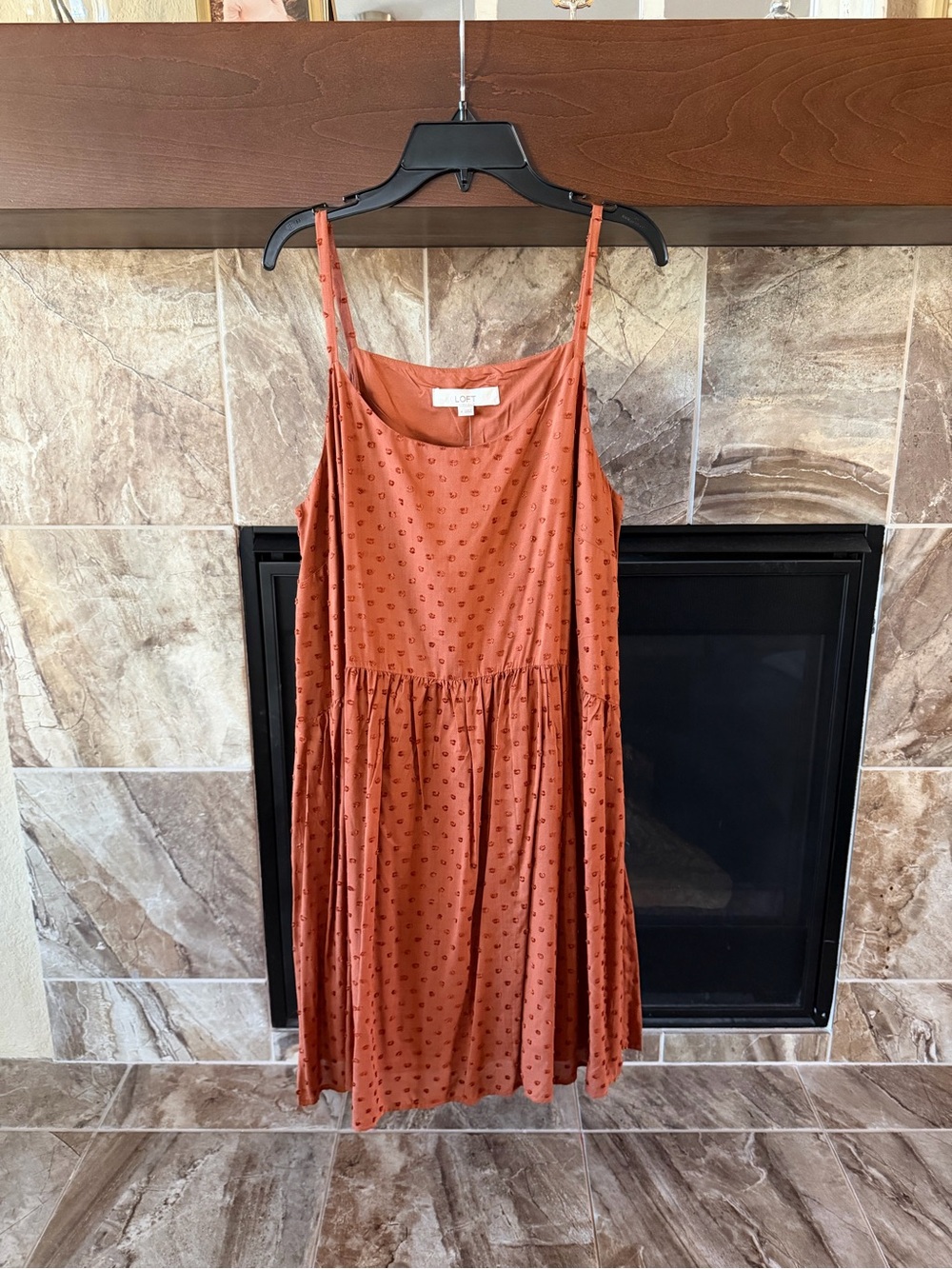LOFT Rust Polka Dot Sundress